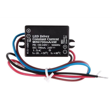 LED driver 700mA with 4W for Steps LED wall recessed spotlight, ideal for use in LED recessed modules.