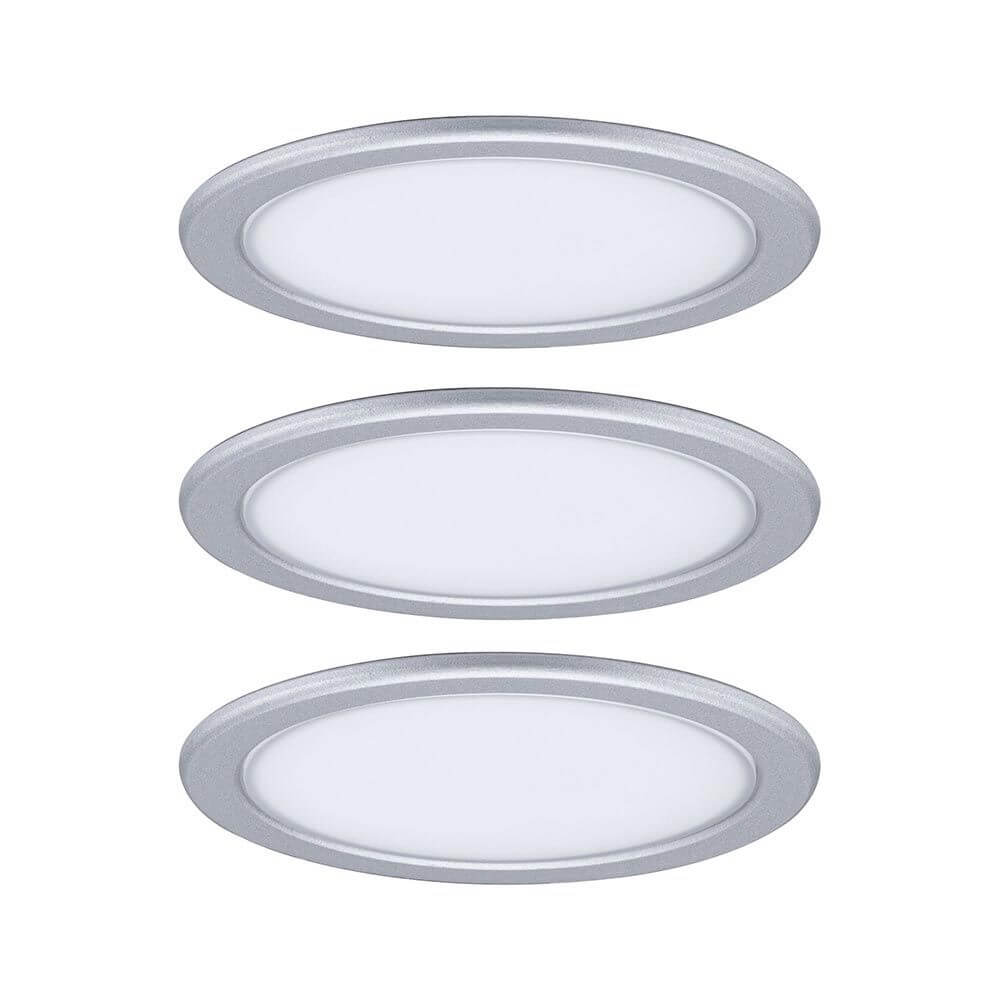 LED Unterschrankleuchte Pukk Chrom-Matt im 3er-Set, geeignet für Möbelbeleuchtung und effektvolle Akzentsetzung.