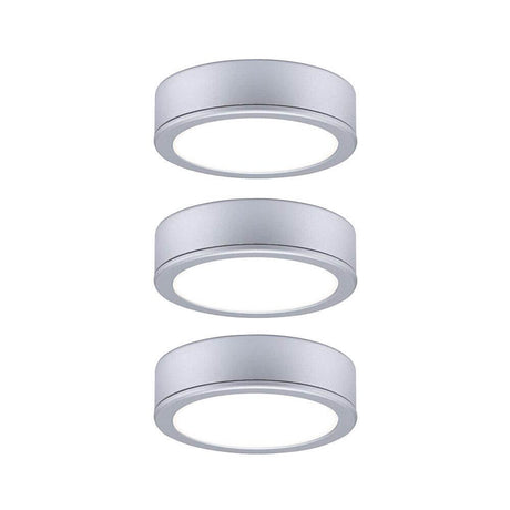 LED Unterschrankleuchte Pukk Chrom-Matt Set aus drei modernen Möbellichtern in Chrom-Matt-Finish