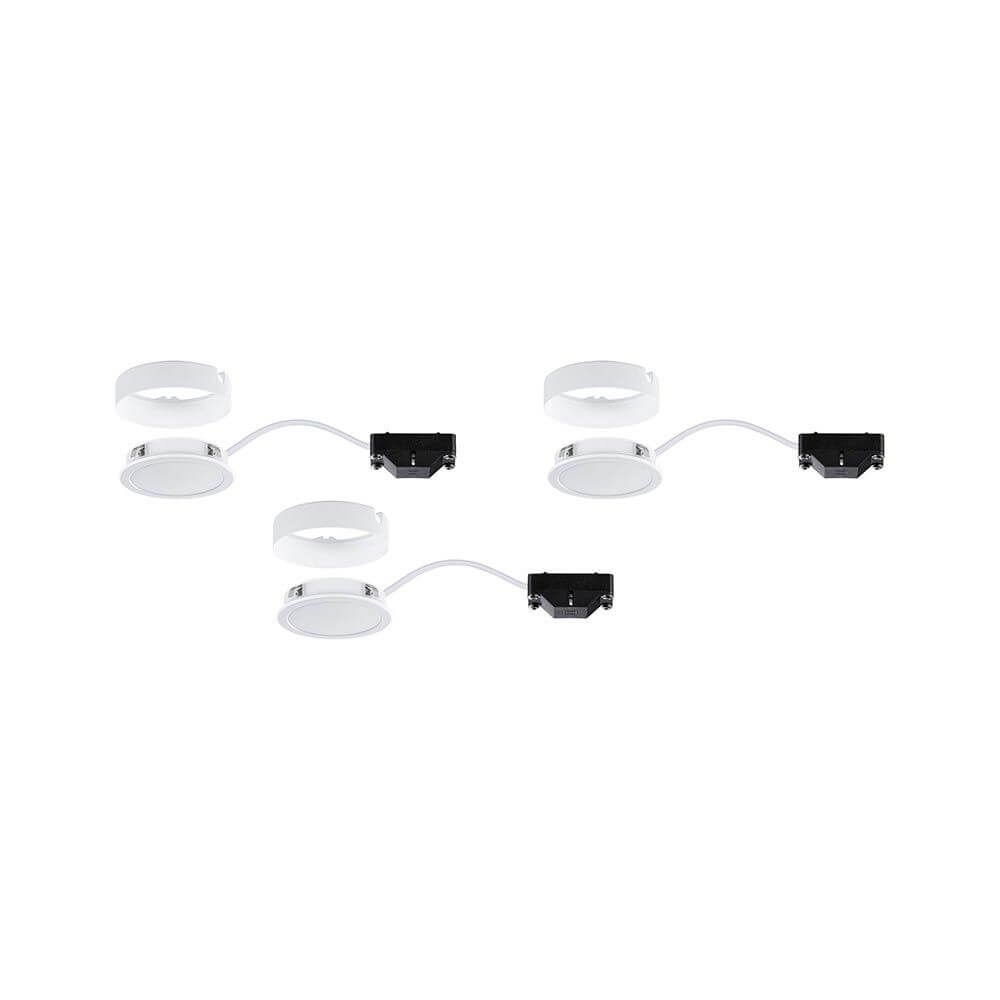 LED Unterschrankleuchte Pukk Rund 6,5cm Weiß im 3er-Set für Schränke und Regale.