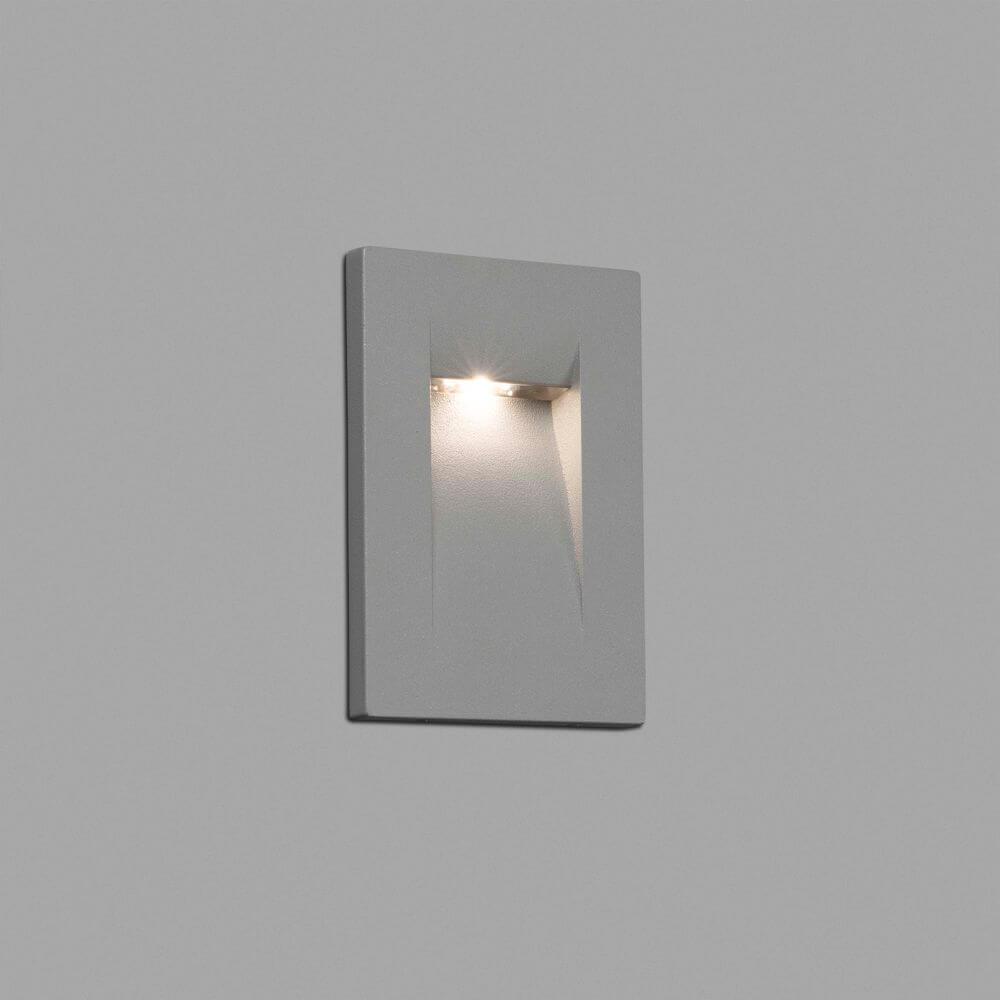LED Wand-Außeneinbauleuchte HORUS-2 3000K IP65 Grau in grauem Design, ideal für Außenbereiche.
