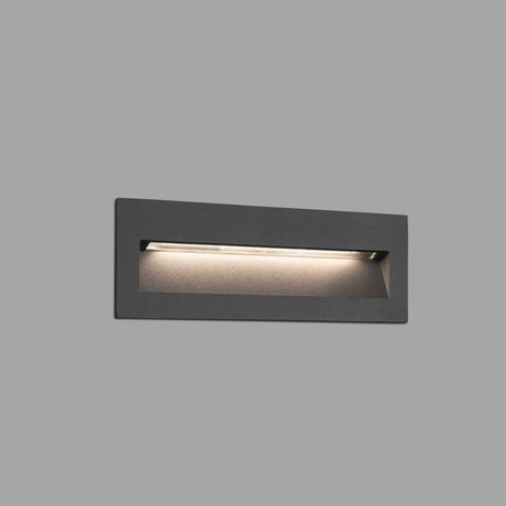 LED Wand-Einbauleuchte NAT IP65 Dunkelgrau an Wand montiert, moderne Innenbeleuchtung.