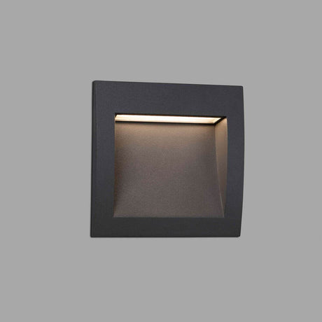LED Wand-Einbauleuchte SEDNA-3 IP65 Dunkelgrau in modernem Design, ideal für Außenbereiche.
