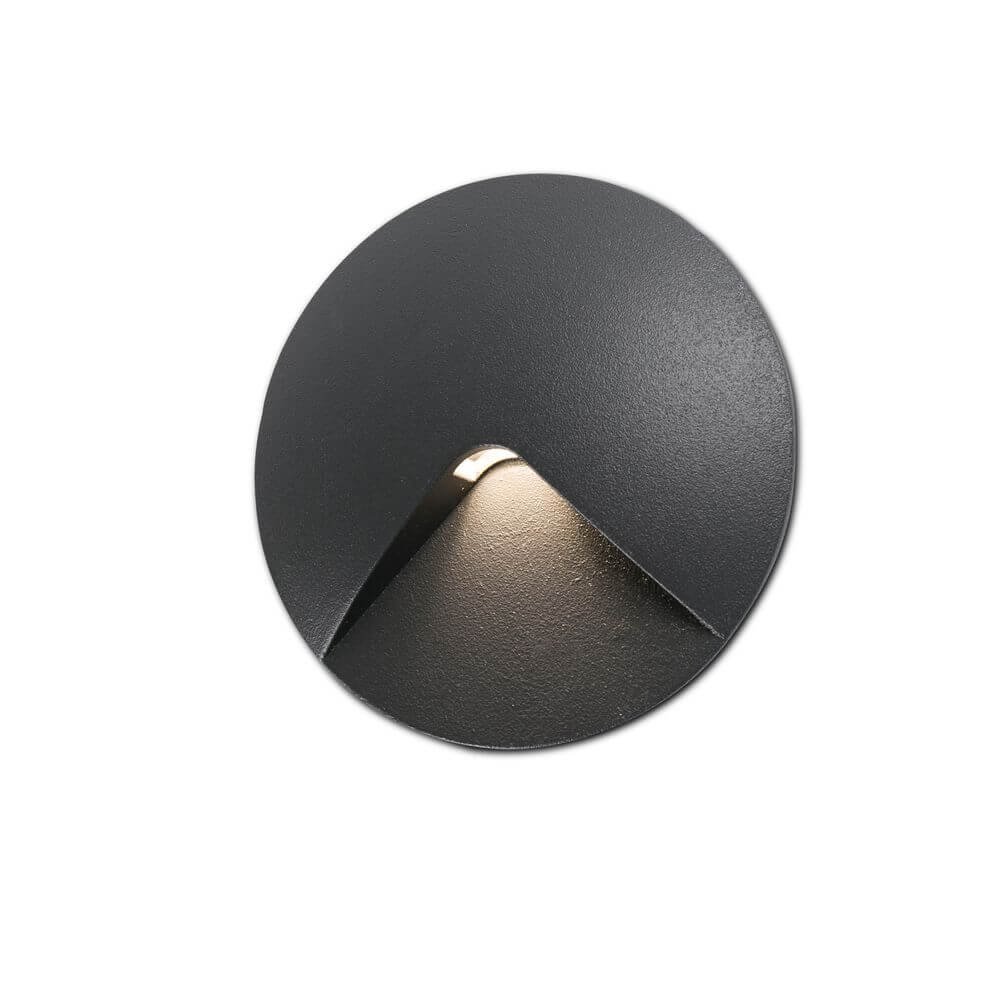 LED Wand-Einbauleuchte UVE 3000K IP44 Dunkelgrau mit elegantem Design und warmem Licht.