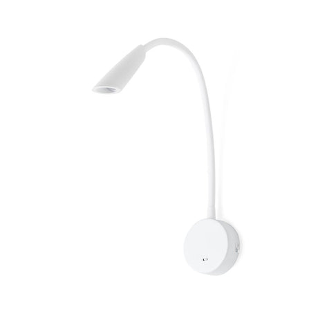 LED BOKEN white wall reading lamp with flexible arm and modern design for ideal reading