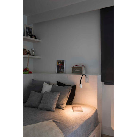 LED-muur lees lichtlezer nikkel-satin, zwart