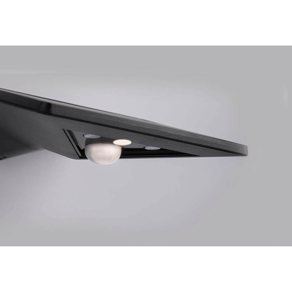 LED Wand-Solarleuchte Yoko mit Sensor IP44 3000K Anthrazit, Nahaufnahme des Sensors und der Leuchte.