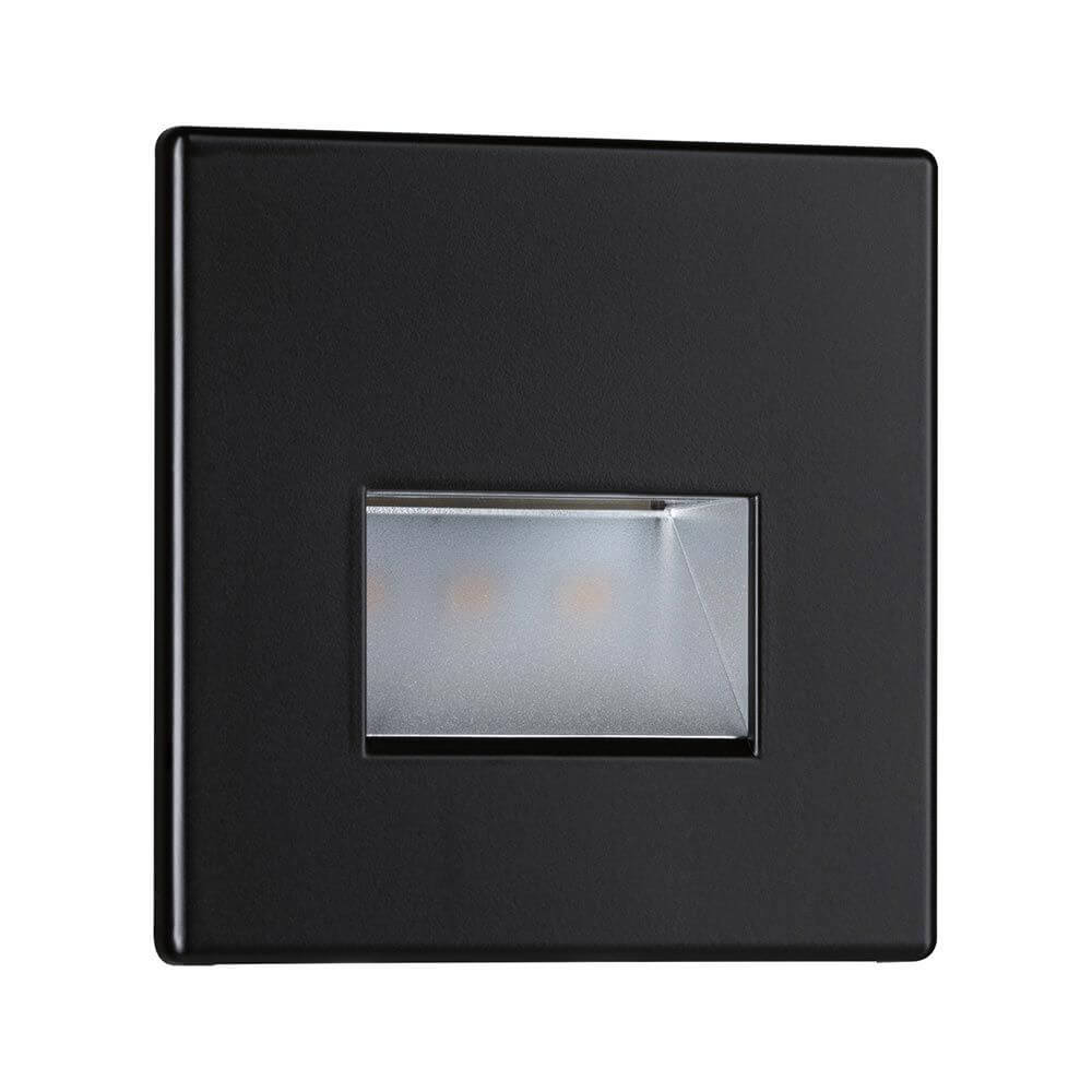 LED Wandeinbauleuchte Edge Quadro in Schwarz-Matt für dekorative Lichteffekte und Sicherheit.