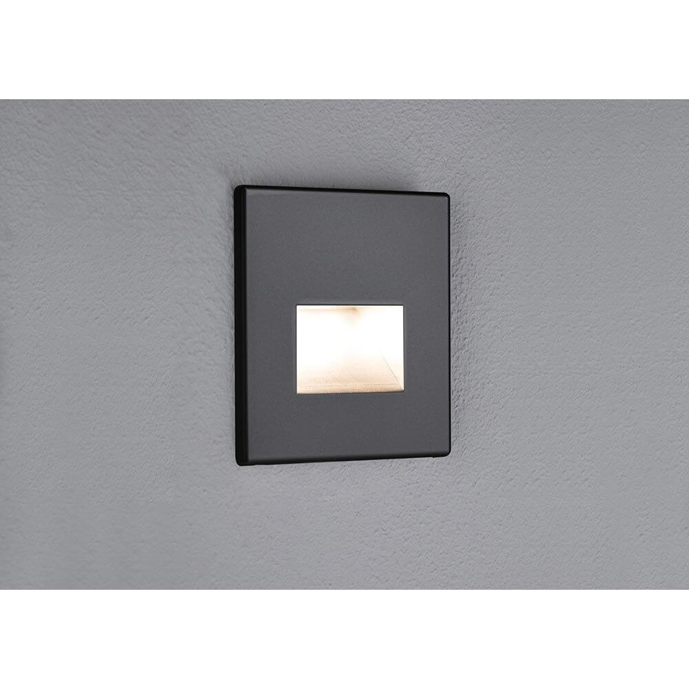 LED Wandeinbauleuchte Edge Quadro in Schwarz-Matt für dekorative Lichteffekte und Sicherheit.