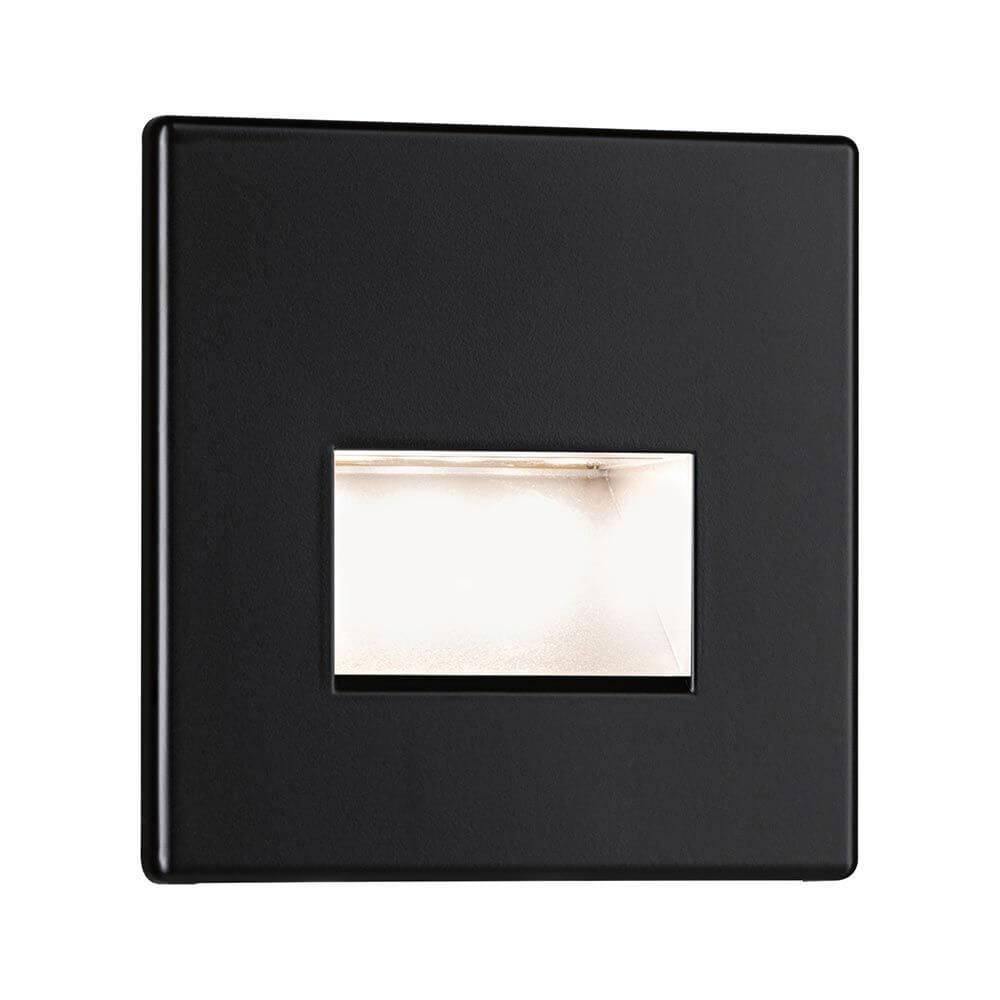 LED Wandeinbauleuchte Edge Quadro in Schwarz-Matt für dekorative Lichteffekte und erhöhte Sicherheit.