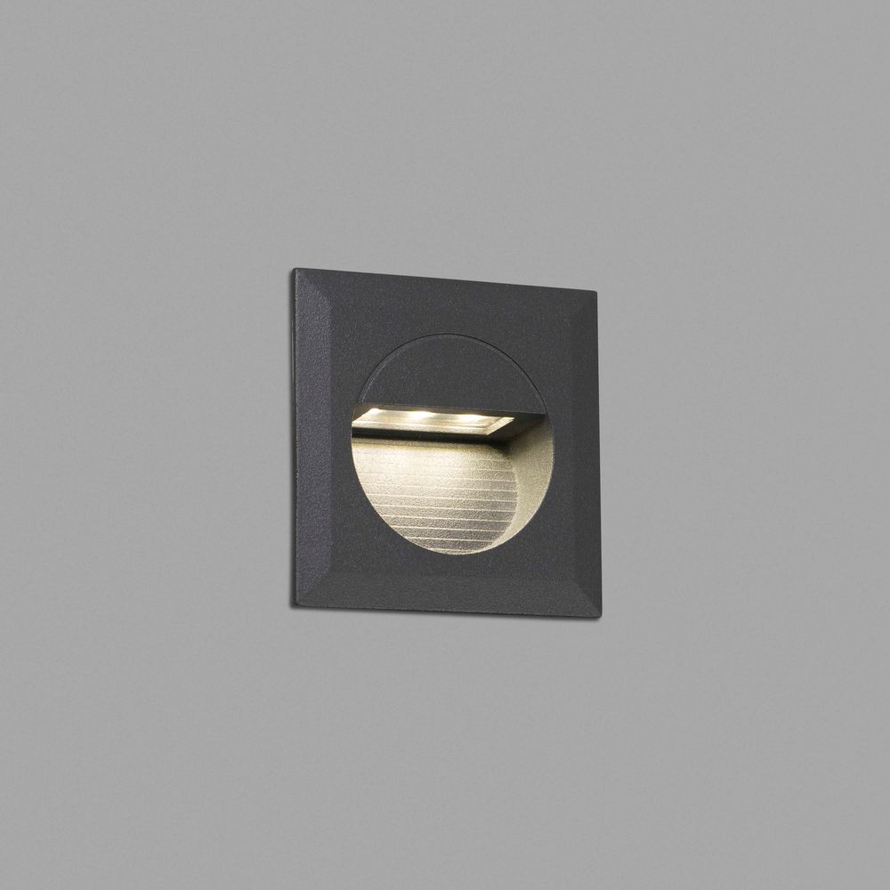 LED Wandeinbauleuchte MINI CARTER 4000K IP44 Dunkelgrau auf grauem Hintergrund