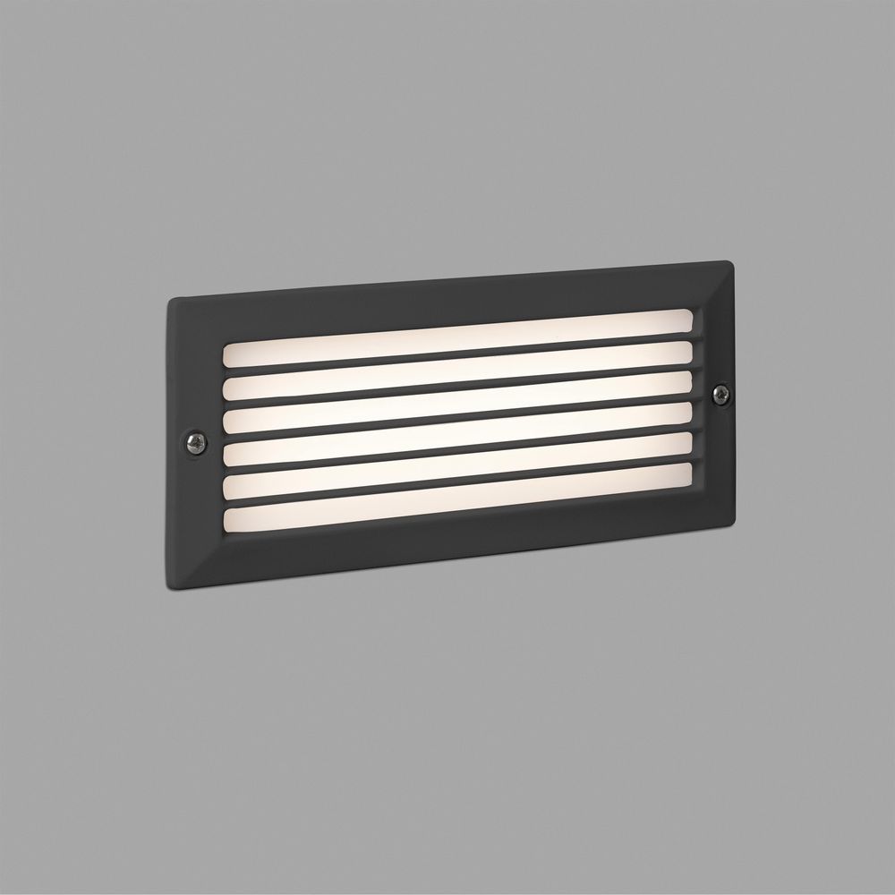 LED Wandeinbauleuchte STRIPE-1 3000K IP54 Dunkelgrau an grauem Hintergrund