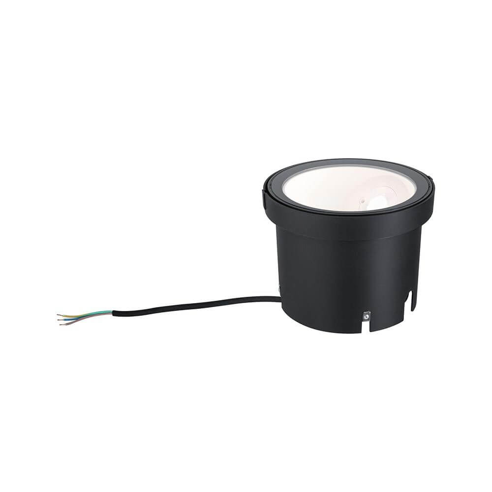 LED Einbau-Wandfluter Ocos IP67 Anthrazit Metall mit Kabel und runder Blende, ideal für Außenbereiche