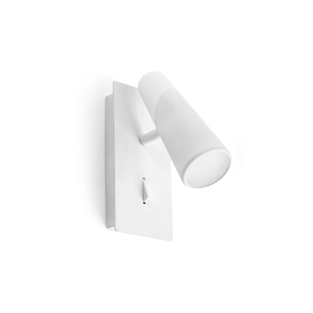 LED Wandlampe LAO Weiß an der Wand montiert in modernem Design.