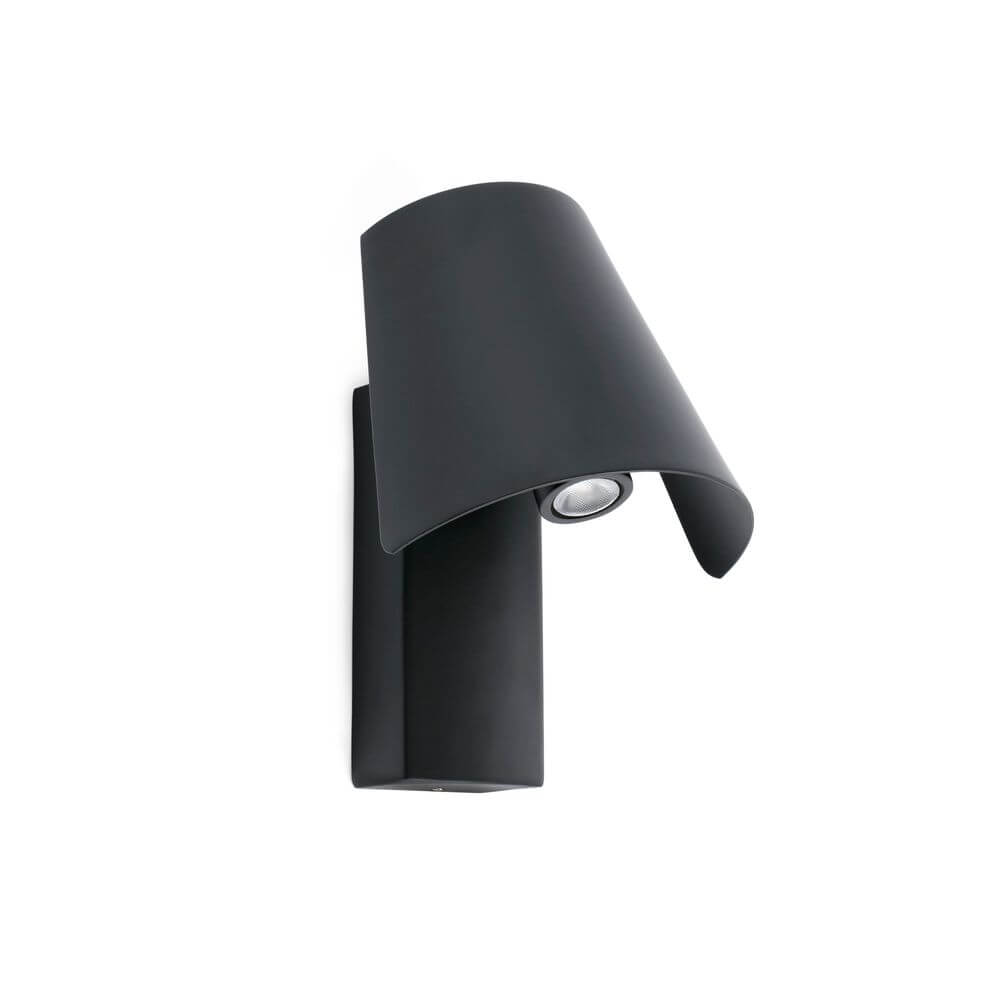 LED Wandlampe LE PETIT Schwarz in modernem Design mit elegantem Schirm.