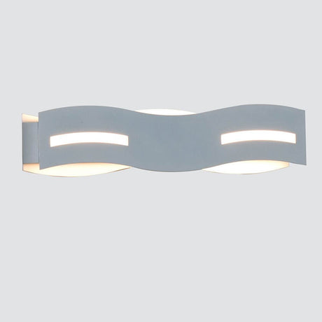 LED Wandlampe Wave Nickel-Matt, Chrom mit sanften Wellen für warmweißes Licht im Raum.