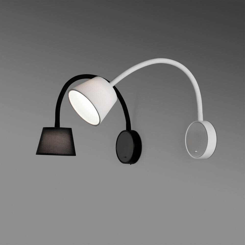 LED Lese-Wandleuchte BLOME Weiß mit praktischer Zweispararmatur in modernem Design