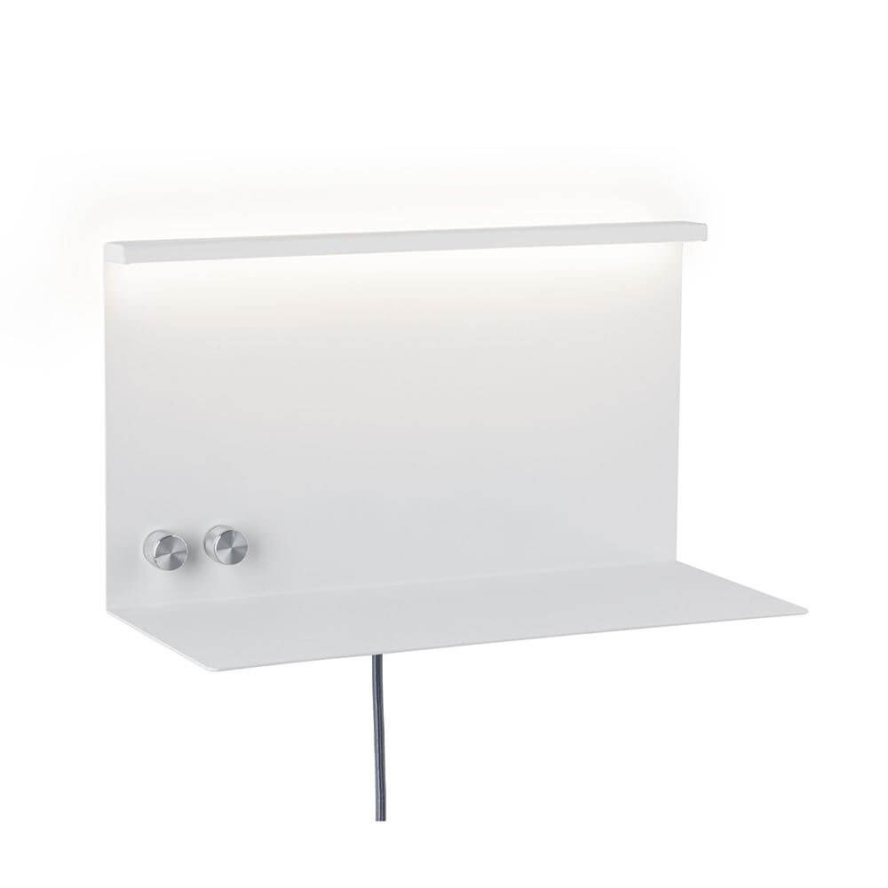 LED Wandlampe Jarina mit Ablage + USB Dimmbar in modernem Design mit integrierter Ablage.