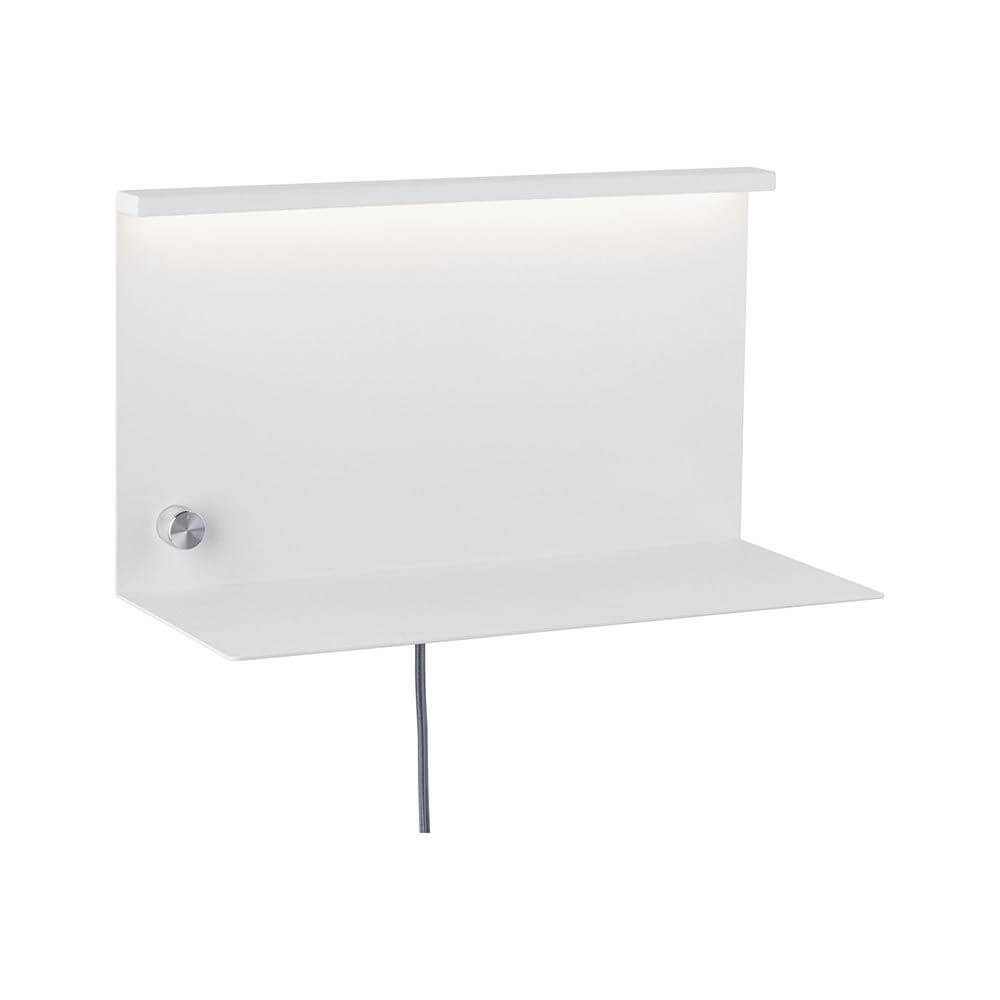 LED Wandleuchte Jarina USB Weiß Dimmbar mit integrierter Ablage und dimmbarem Licht.