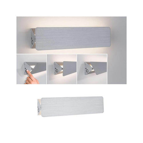 LED Wandleuchte Katla Alu-Gebürstet – schwenkbarer Wandfluter 310 mm, 2700K, Alu gebürstet für indirekte Beleuchtung und Bilder