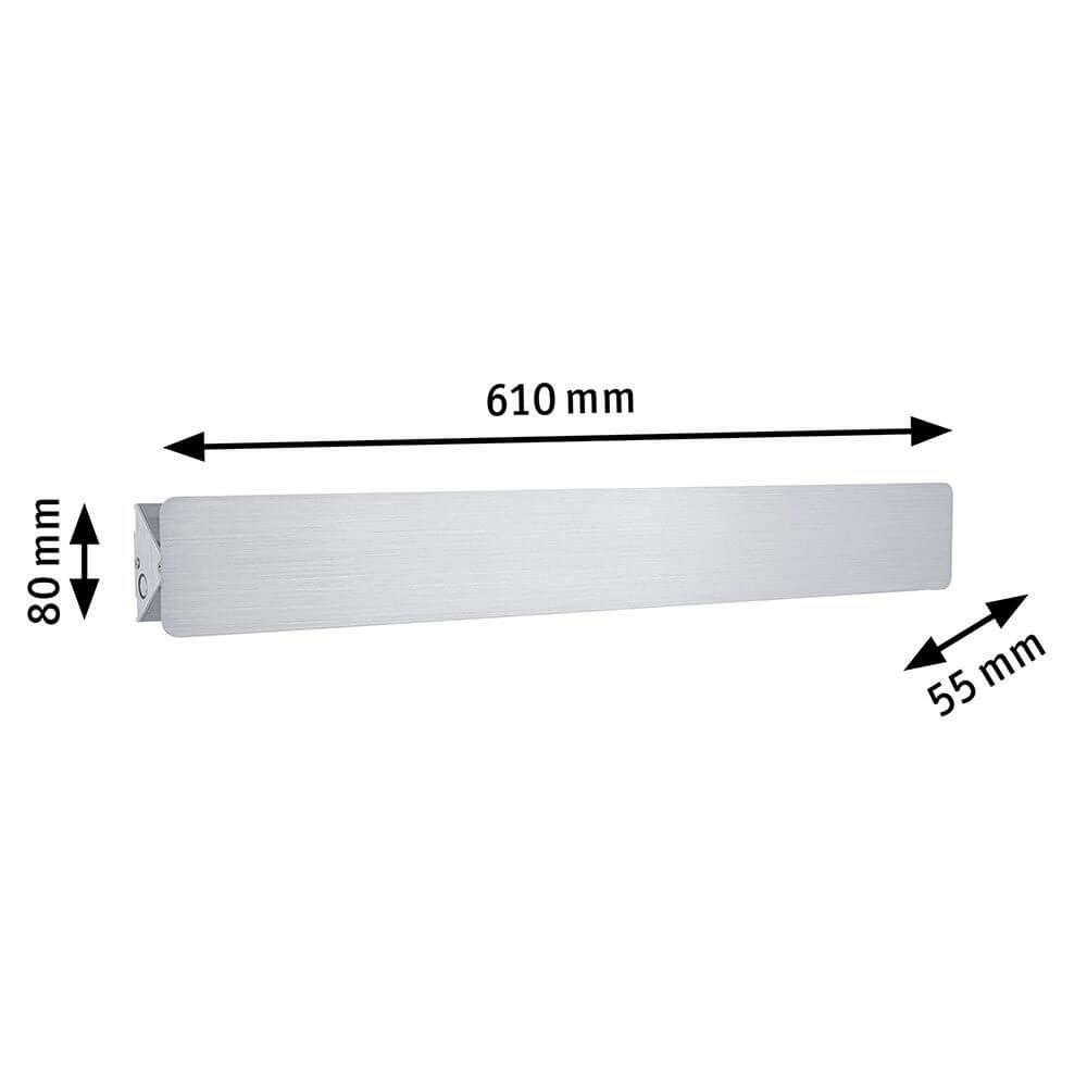 LED Wandleuchte Katla Metall 60cm - schwenkbarer Wandfluter in Alu gebürstet mit 610 mm Länge.