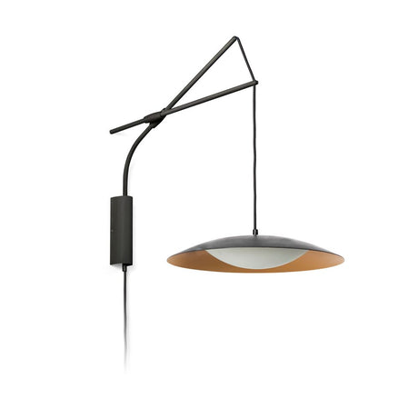LED Wandleuchte Leseleuchte Ø 40cm Schwarz, Goldfarben - moderne Wandbeleuchtung in elegantem Design.