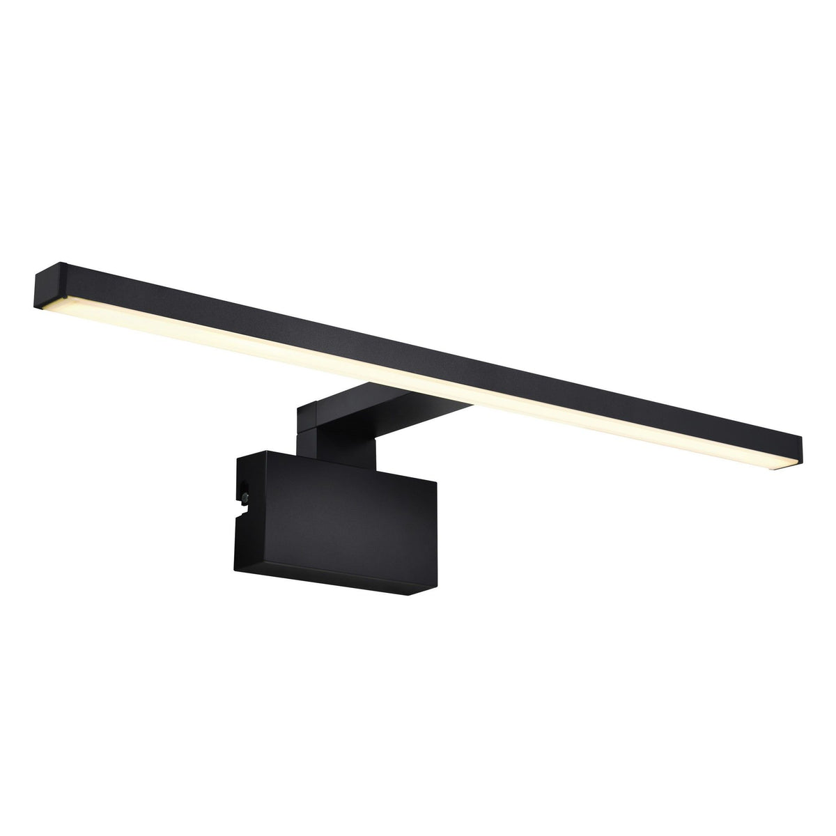 LED Wandleuchte Marlee in Schwarz, moderne längliche Form mit warmweißem Licht, IP44 Schutzart, Frontansicht