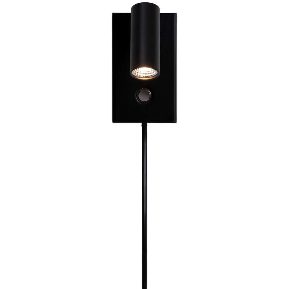 LED Wandleuchte Omari in modernem schwarzen Design mit Touch-Schalter und Dimmer.