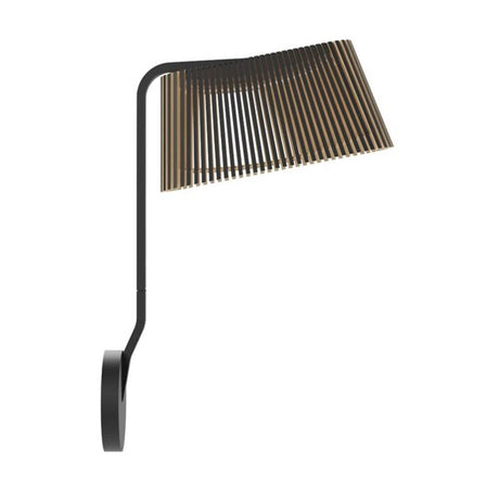 LED Owalo 7030 wall light made of wood 47 cm in a modern design with wooden slats