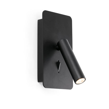 LED Wandleuchte SUAU 3W 3000K Schwarz an der Wand montiert in modernem Design.