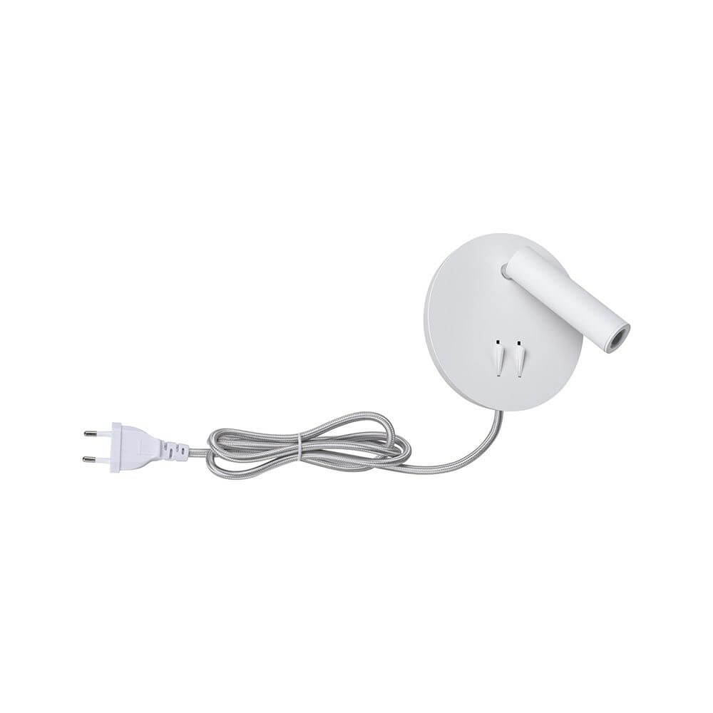 LED Wandleuchte Tabari Weiß, Chrom - Wandlampe mit Stecker und Kabel für einfache Montage.