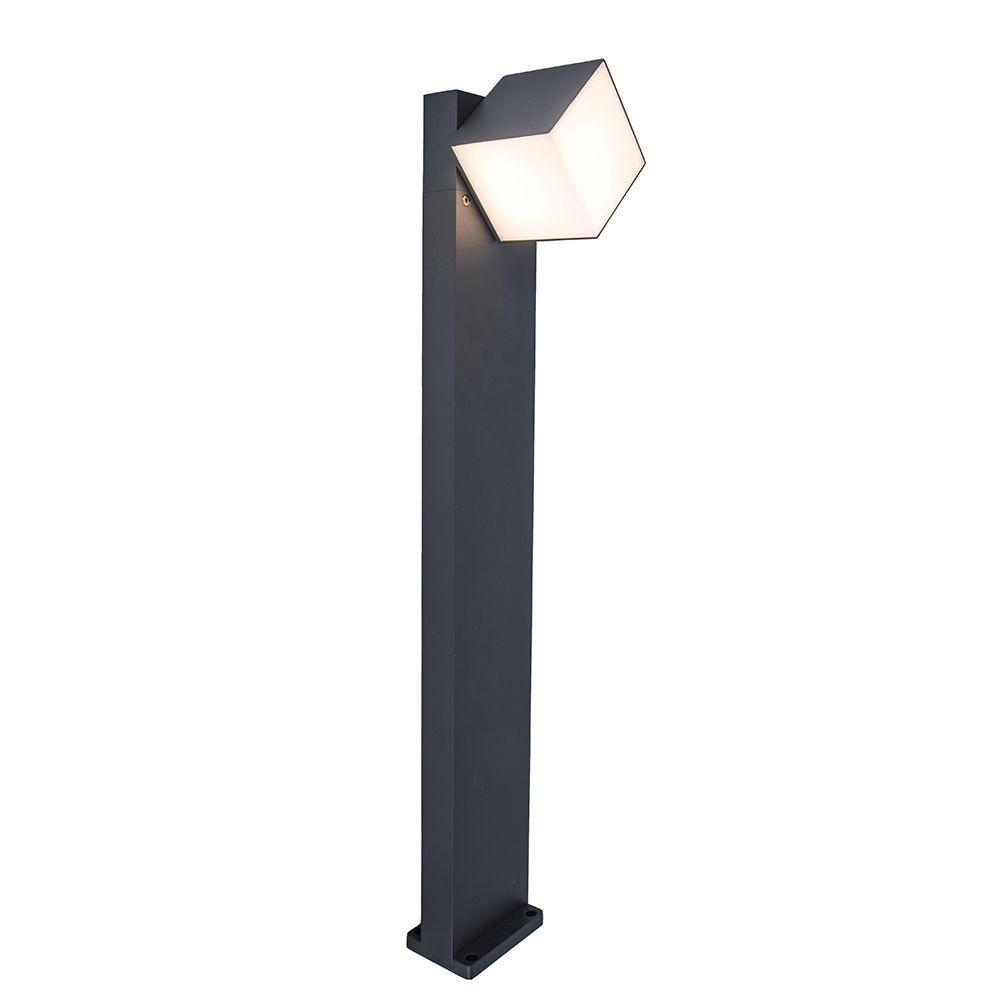 LED-Wegeleuchte Cuba mit drehbarem Kopf, moderne Gartenbeleuchtung im eleganten Design.