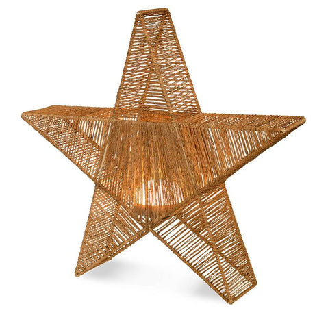 LED Battery-operated Christmas star Sisine Star IP54 made of natural weave with warm white light for the Christmas season.