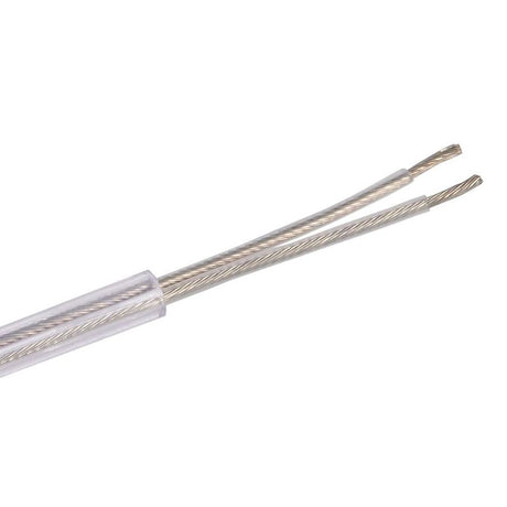 Lampenkabel transparent 2 x 0, 75mm 1 Meter mit freiliegenden Drähten.