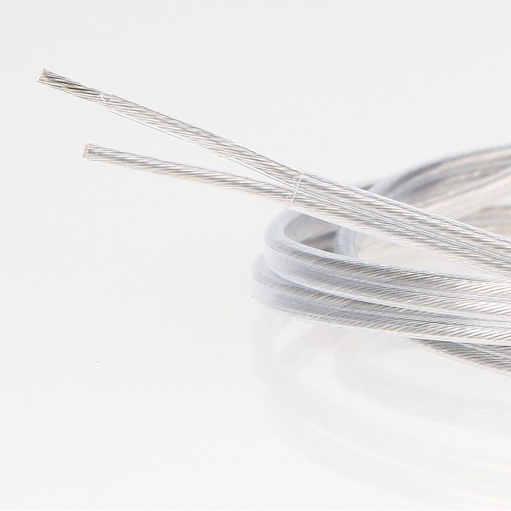 Lampenkabel transparent flach 2 x 0, 75mm 1 Meter, ideal für Verlängerung und Verhängedosen.