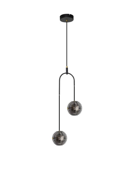 Las LED Pendelleuchte 2-flammig Ø 31cm 3000K Schwarz, Gold
