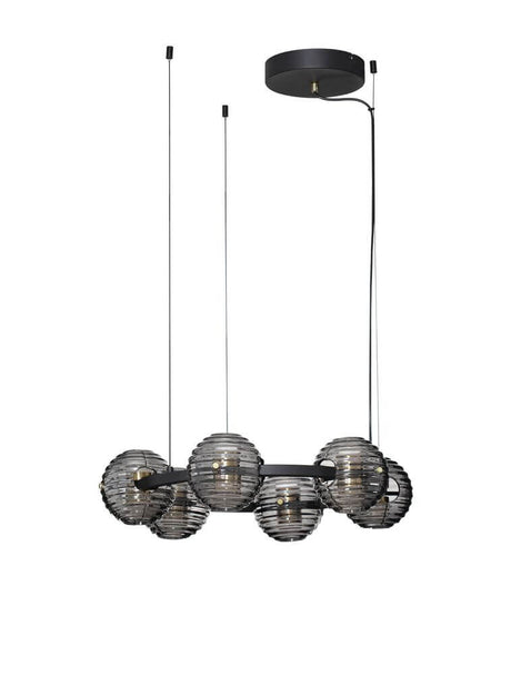 Las LED Pendelleuchte 6-flammig Ø 63cm 3000K Schwarz, Gold