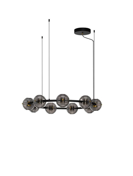 Las LED Pendel 9-pære Ø 91cm 3000K sort, guld - moderne lys til stilfuld indretning.