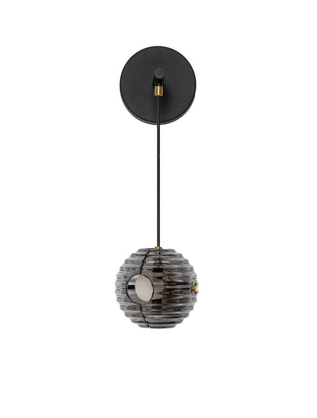 Gammelt tag: Las LED Væglampe 3000K sort, guld - moderne metal og tonet glas væglampe 52x14 cm, sort design med guldaccenter