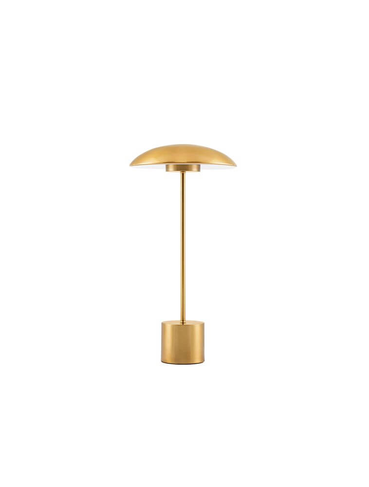 Lash LED Tischleuchte 3000K in elegantem Goldton mit schlanker Silhouette aus Acryl und Aluminium.