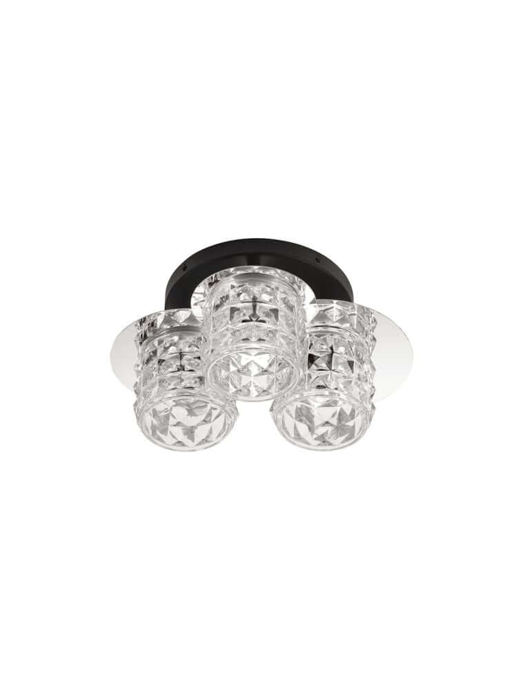 Lawan Deckenleuchte 3-flammig Ø 36cm, elegantes Design mit strahlender Optik und Kristallglas.