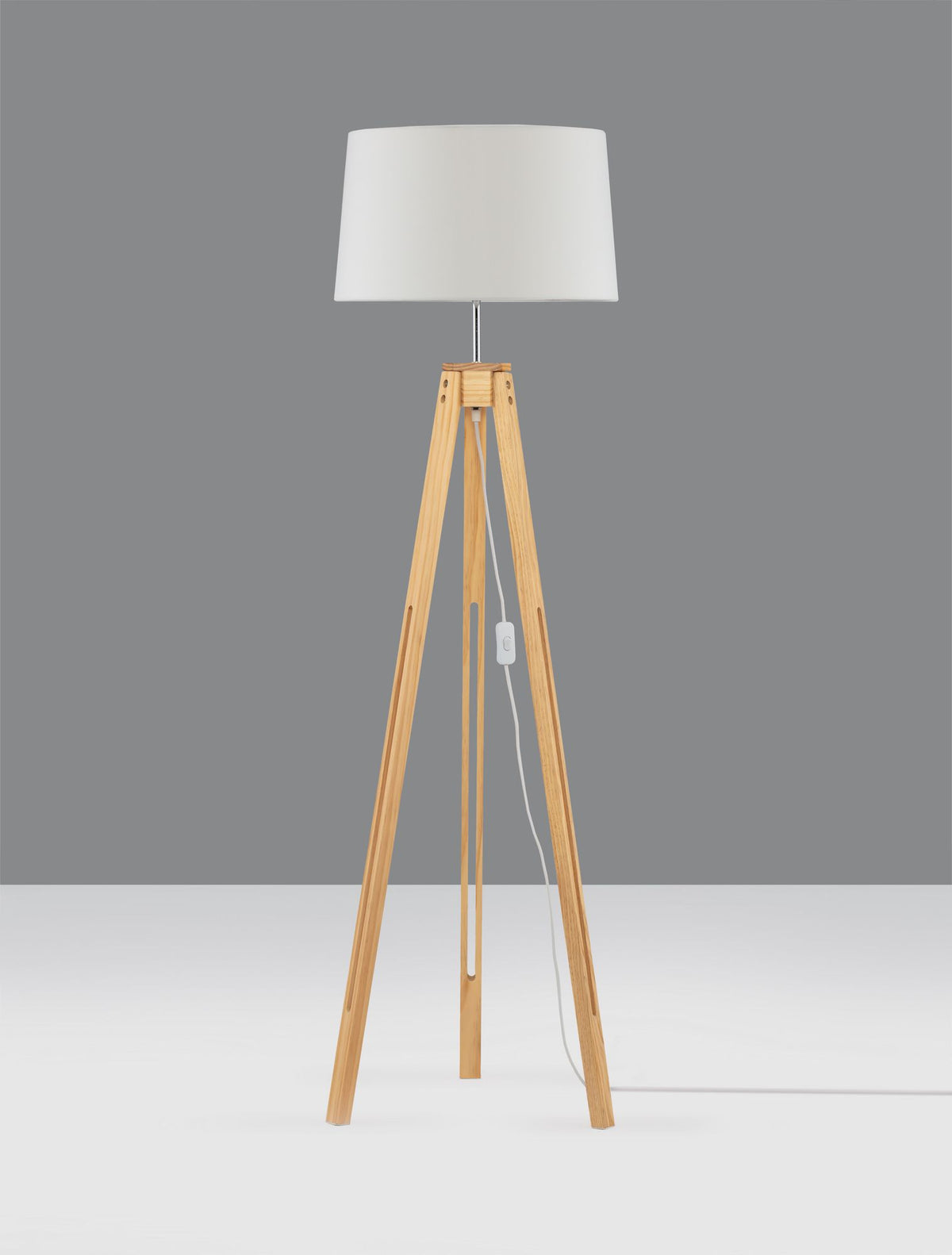 Le Roy Stehlampe Holz, Weiß (3)
