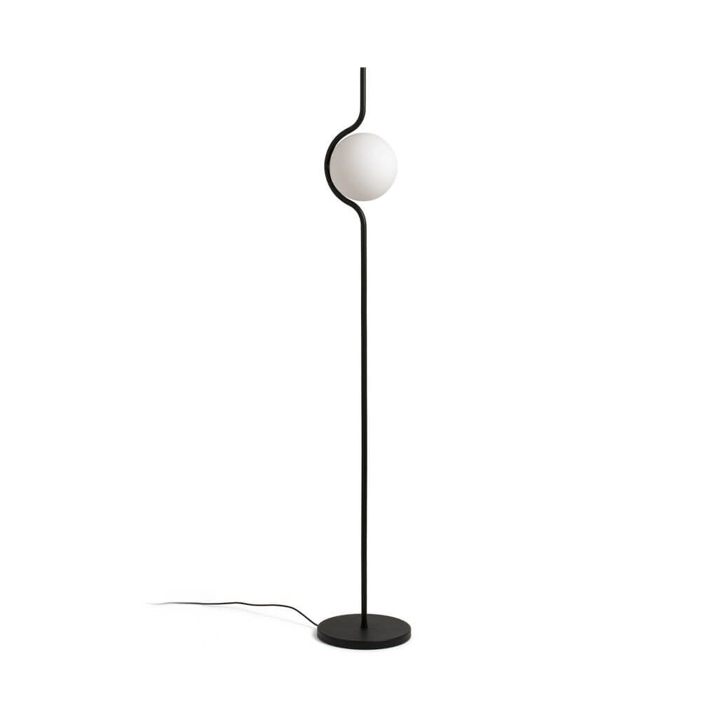 Le Vita LED-gulvlampe 118 cm med touch-dimmer, svart, i moderne design og med en fin struktur