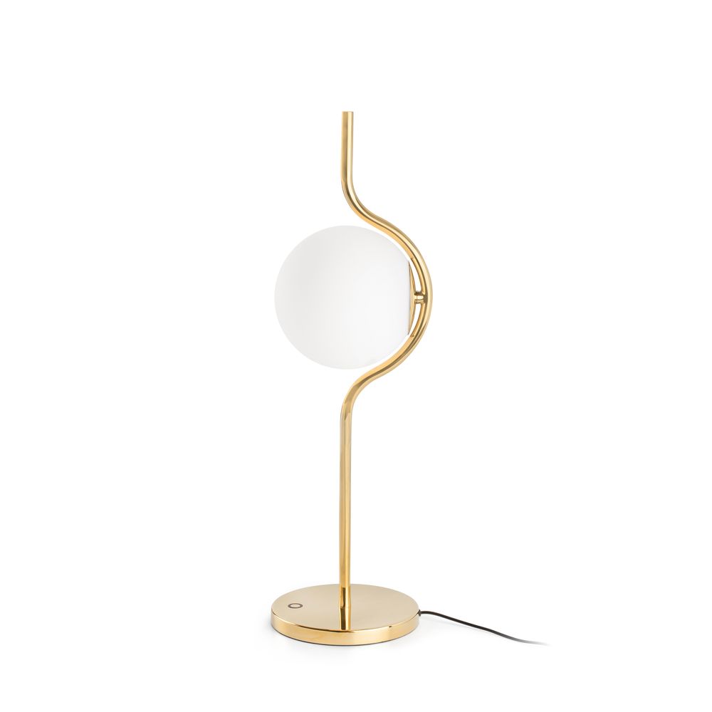 Le Vita LED Tischlampe Touch-Dimmer Goldfarben, Weiß mit modernem Design und Dimmfunktion.