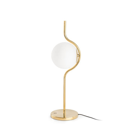 Le Vita LED Tischlampe Touch-Dimmer Goldfarben, Weiß mit modernem Design und Dimmfunktion.