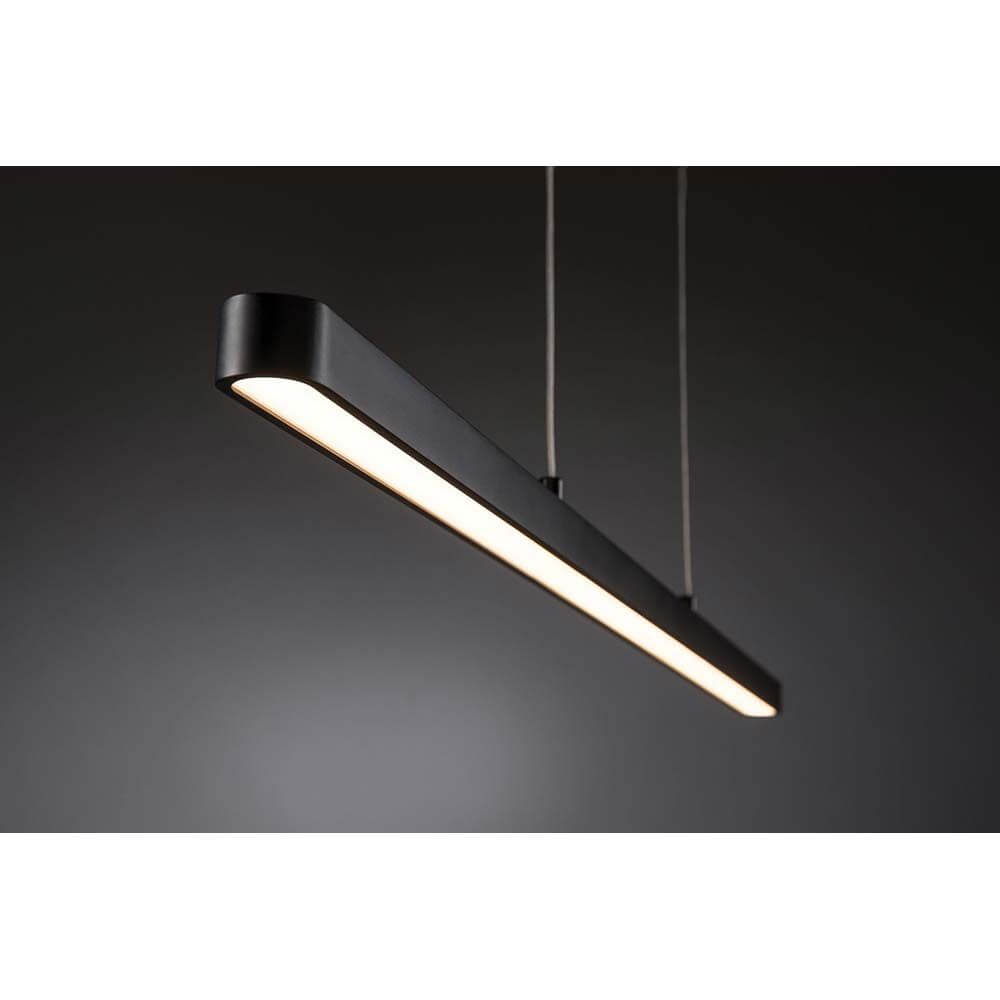 Lento Pendelleuchte dim LED 1x42W Schwarz Softlack mit höhenverstellbarem Design und gleichmäßiger Lichtausgabe.