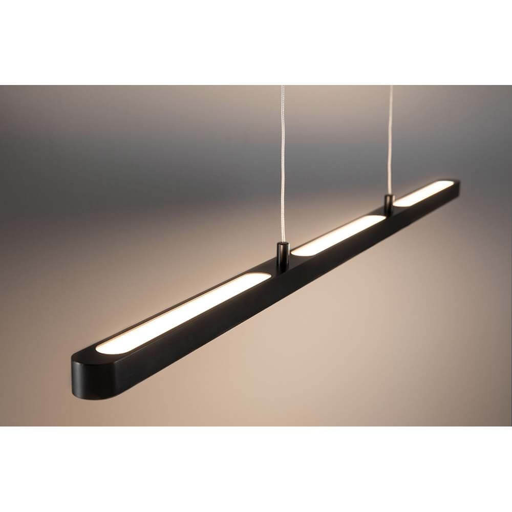 Lento Pendelleuchte dim LED 1x42W Schwarz Softlack mit modernem Design und höhenverstellbarer Funktion.