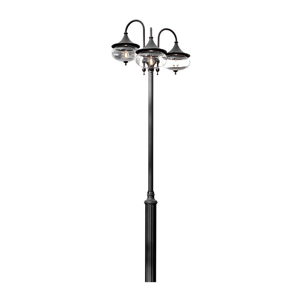 Libra Mastleuchte 3-tlg. Schwarz, klares Glas mit elegantem Design und klaren Glasschirmen.