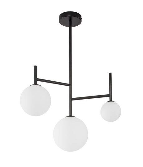 Lampa wiszącego LICATO 3-płaszcza Ø 49 cm czarny, biały