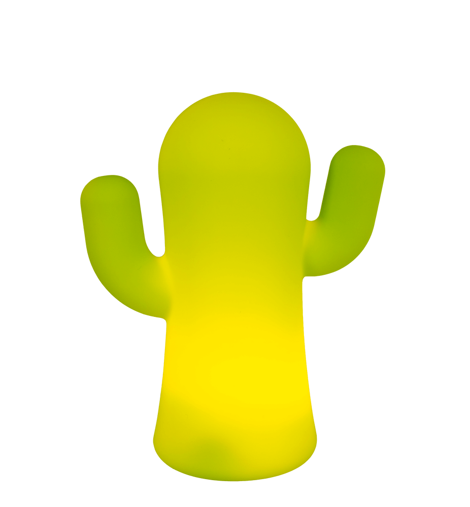 Akku-Tischleuchte Panchito in leuchtendem Gelb, ideal für Tische in Restaurants und Bars